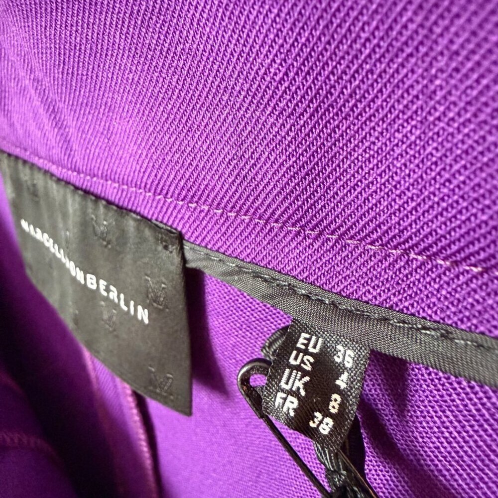 Marcell Von Berlin Purple Flared Suit Pants Size 4 With Side Zipper - Picture 6 of 7